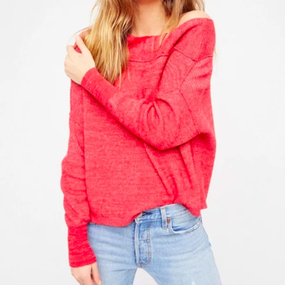 Free People Off the Shoulder Alana Sweater Pullover Size Small Relaxed - Picture 16 of 16